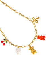 Load image into Gallery viewer, Cherry Beary Charm Necklace