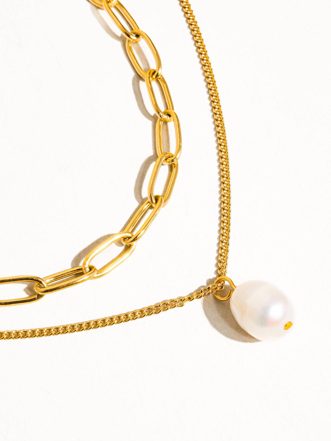 Pearl Drop Necklace Stack