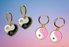 Load image into Gallery viewer, Heart Yin-Yang Huggies
