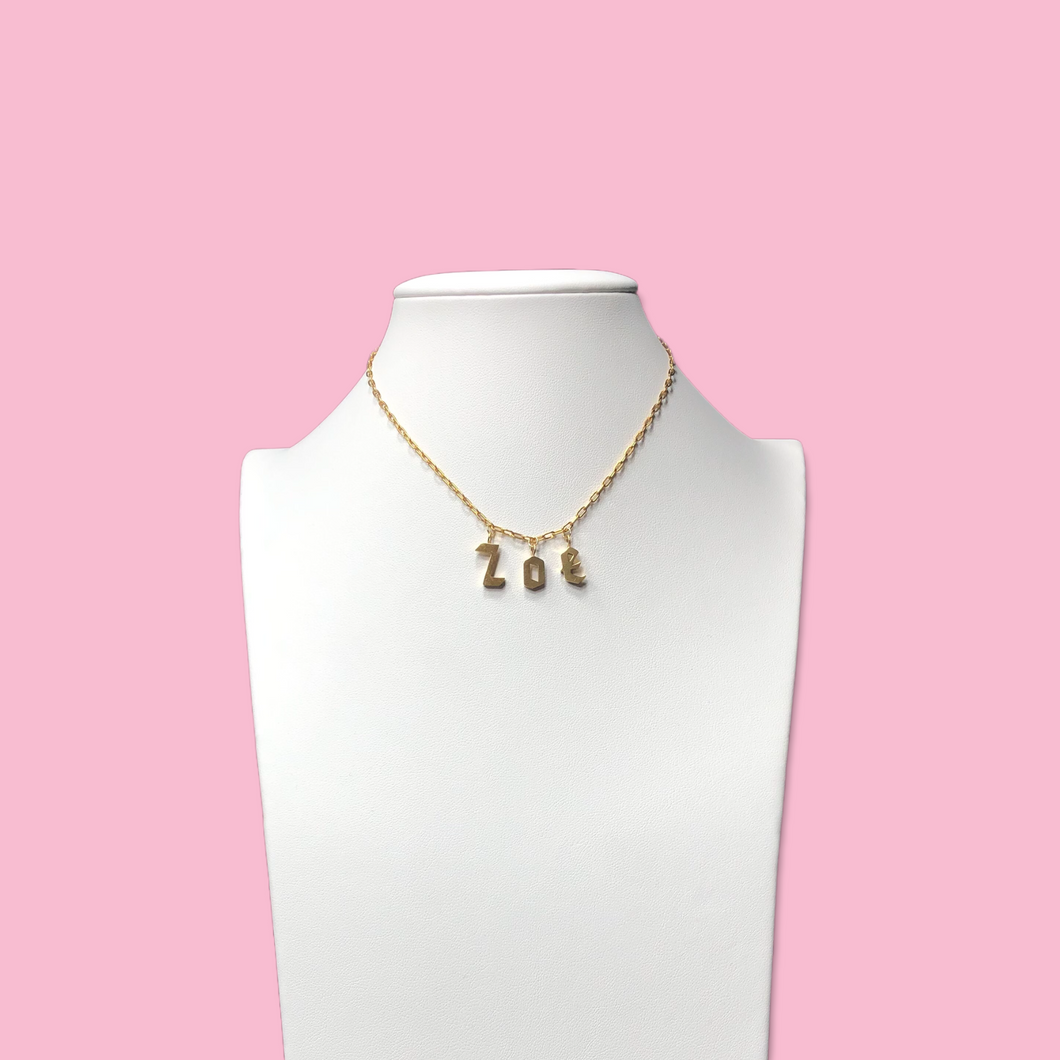 Custom Gothic Name Necklace